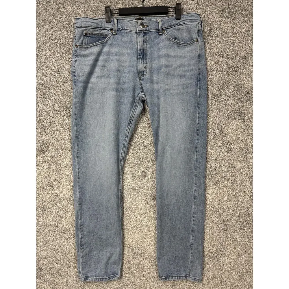 Lee Slim Fit Jeans Mens 38x32 Blue Tapered Leg Stretch Denim Casual 38x34 Tag